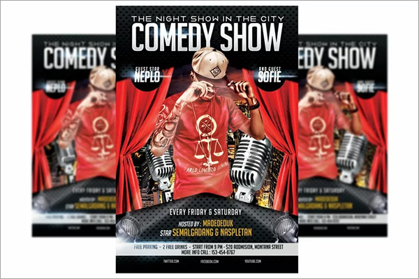 Comedy Show Flyer Template Designs