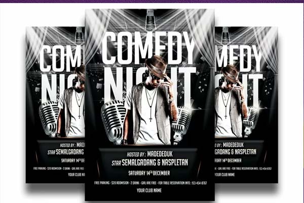Comedy Show Flyer Template Free Download