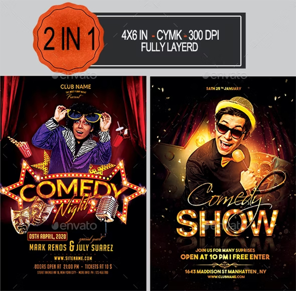 Comedy Talent Show Brochure Templates
