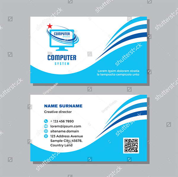 Computer Business Visit Card Template