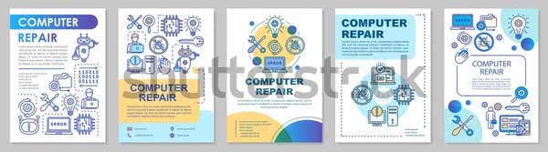 Computer Laptop Repair Brochure Templates