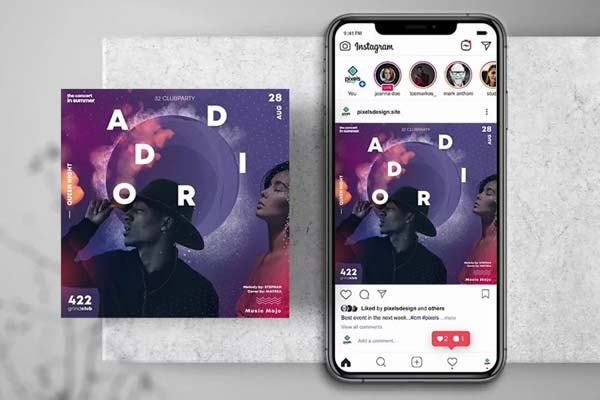 Concert Artist Party Instagram Flyer Template