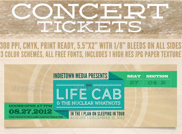 Concert Ticket Templates