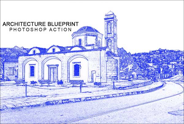 Construction Architecture Blue Print Photoshop Actions