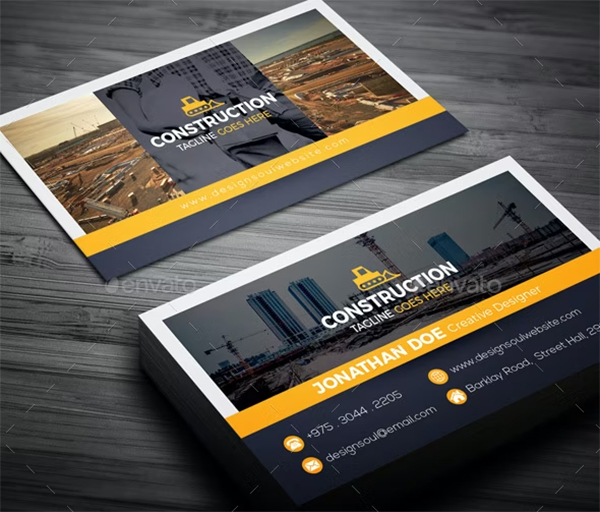 Construction Business Cards Template