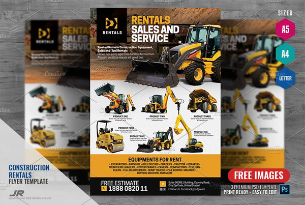 Construction Equipment Rentals Flyer