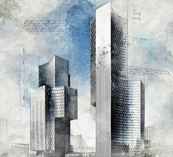 Construction Sketch and Blueprint Photoshop Action