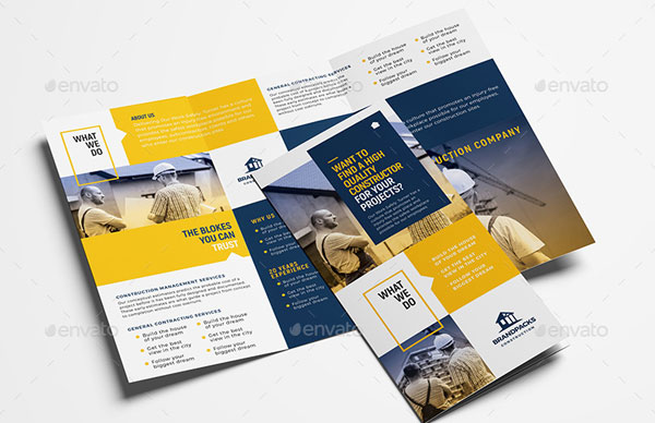 Construction Tri-Fold Brochure Template