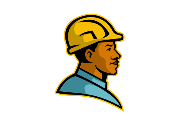 Construction Worker Man Logo