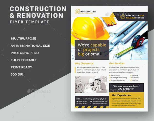 Construction and Renovation Flyer Template