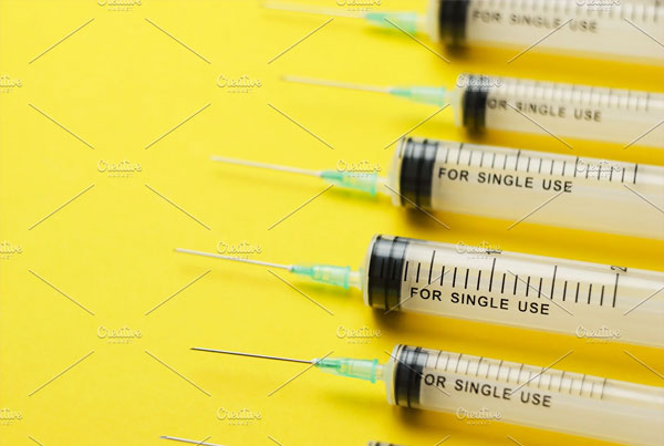 Containing Syringe and Needle Mockup