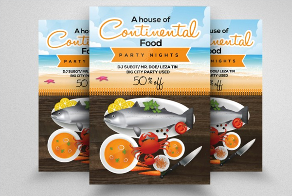Continental Food Flyer Templates