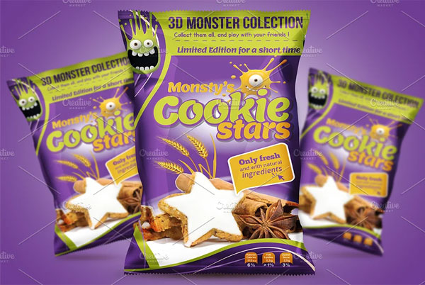 Cookie Packaging Photoshop Design Template