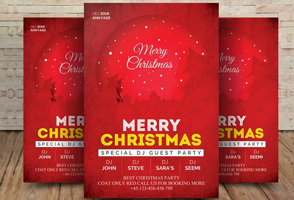 Cool Pattern Christmas Flyer Template