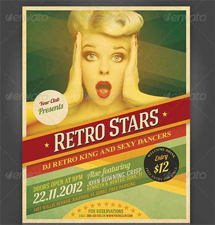 Cool Retro Party Flyer Template