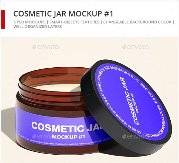 Cosmetic Amber Jar Mockup