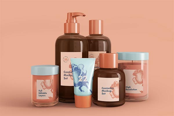 Cosmetics mock-up set 22 psd files