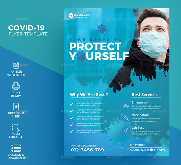 Covid-19 Flyer PSD Template