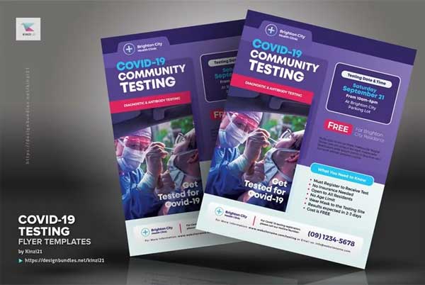 Covid-19 Testing Flyer PSD Templates