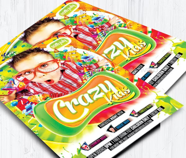 Crazy Kids Party Flyer Template