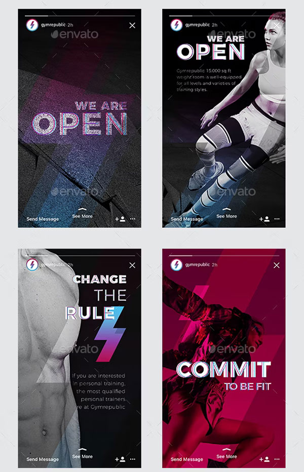 Creative GYM Instagram Banners Template