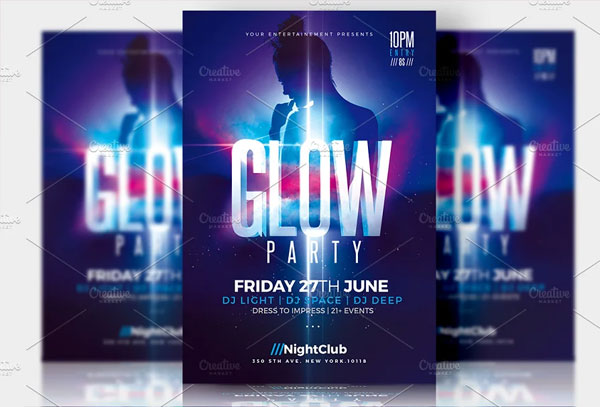 Creative Glow Party Flyer Template