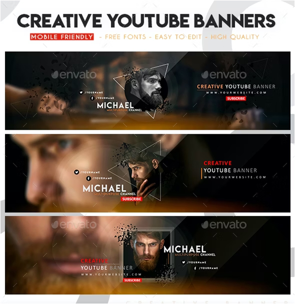 Creative Multipurpose YouTube Banners Design