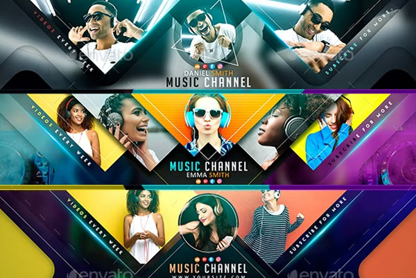 Creative Music YouTube Banner Templates