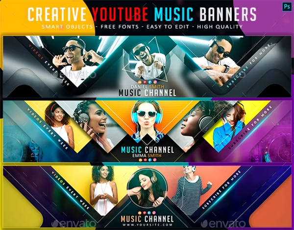 Creative Music YouTube Banners