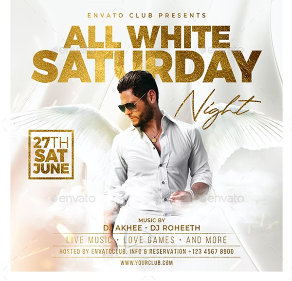 Creative White Party Flyer Design