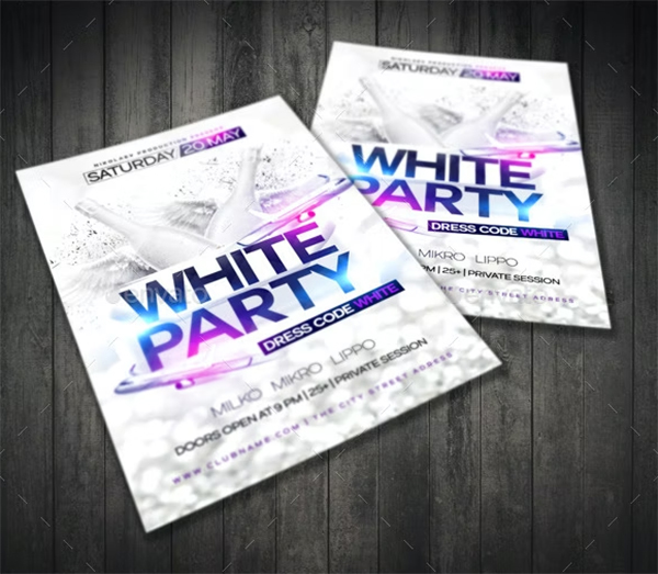 Creative White Party Flyer Template
