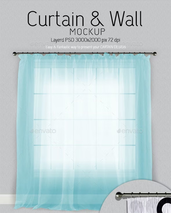 Curtain & Wall Mockup Template