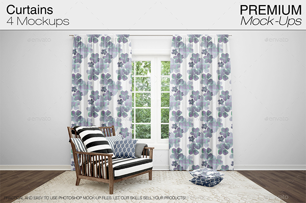 Curtains Mockup Pack Template