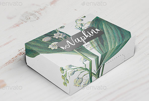 Curve Napkin Box Mockup