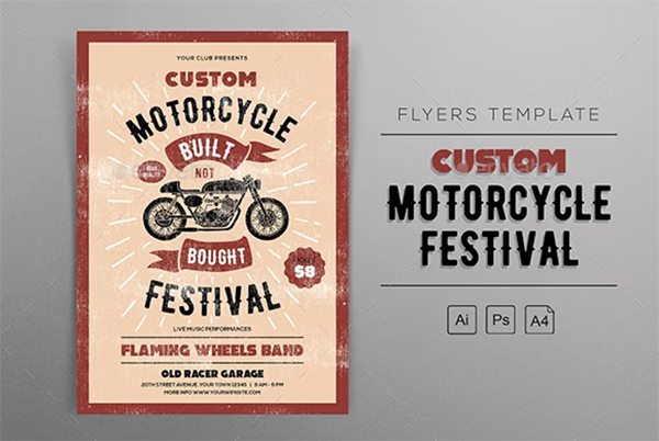 Custom Motorcycle Festival Flyers Template