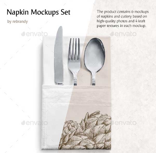 Custom Printed Napkin Mockup Design