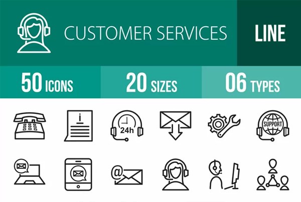 Customer Services Line Icons