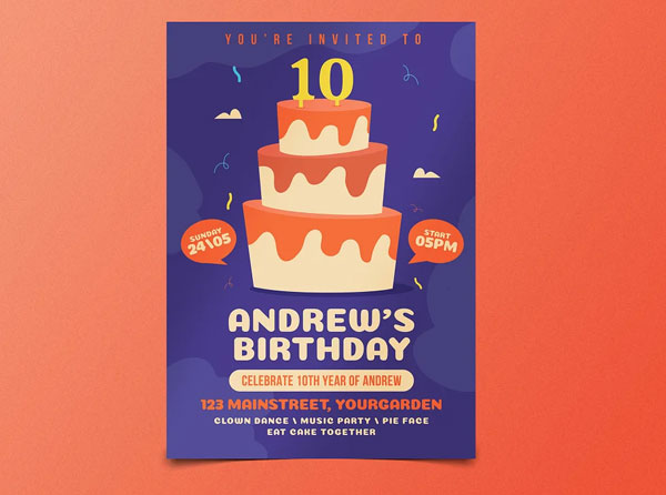 Customizable Birthday Flyer Template