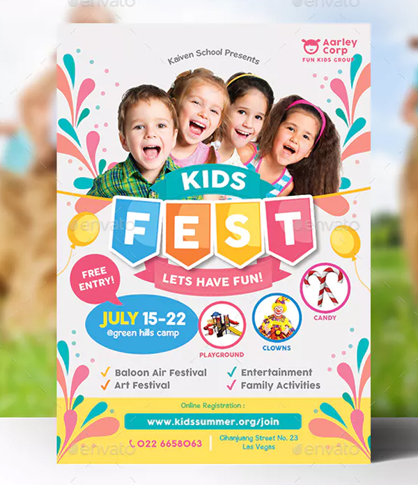 Customizable Kids Festival Flyer Template