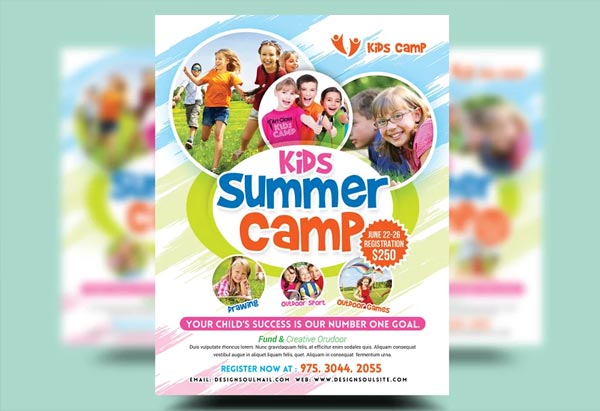 Customizable Kids Summer Camp Flyer Design
