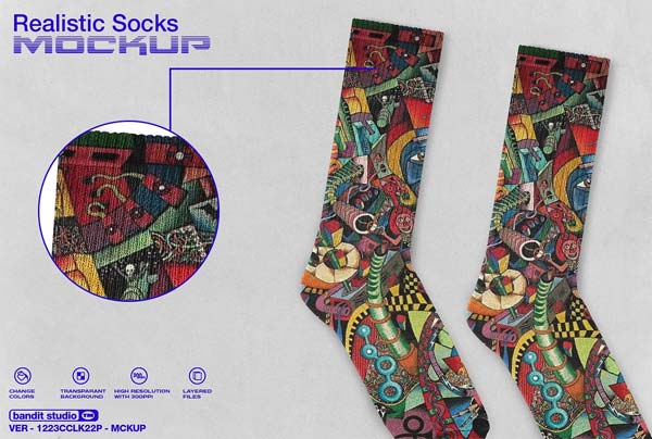 Customizable Socks Mockup Template