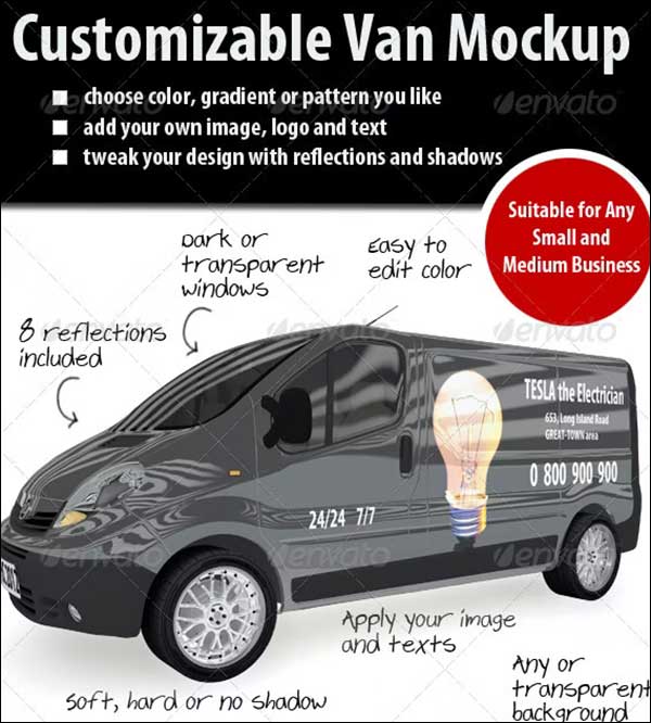 Customizable Van Mockup