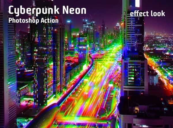 Cyberpunk Neon Photoshop Action