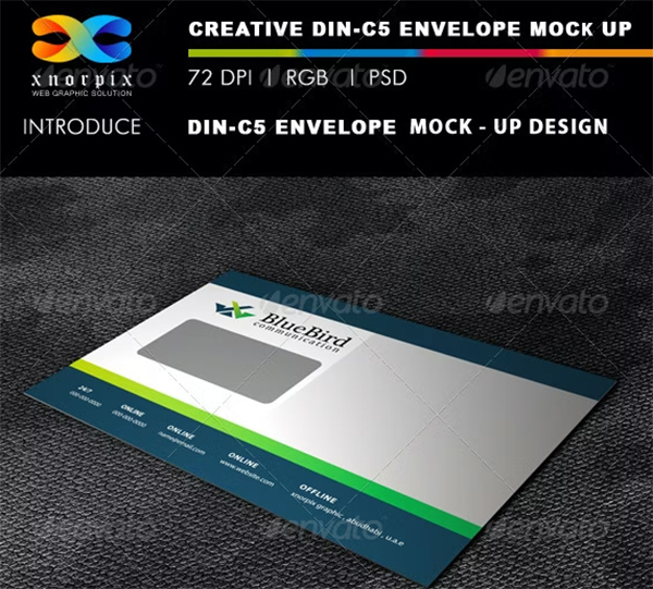 DIN 5 Envelope Mock-up Template