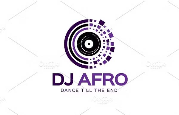 DJ Afro Logo Design Printable Template Download