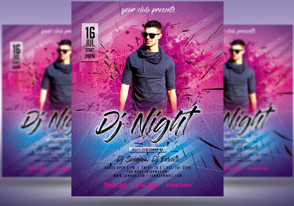 DJ Night Summer Party Flyer Poster