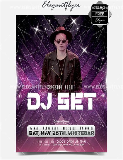 DJ Set EventFree PSD Poster Template