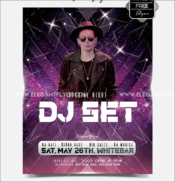 DJ Set EventFree PSD Poster Template