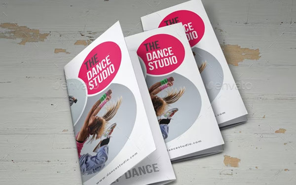 Dance Studio Trifold Design Brochure Template