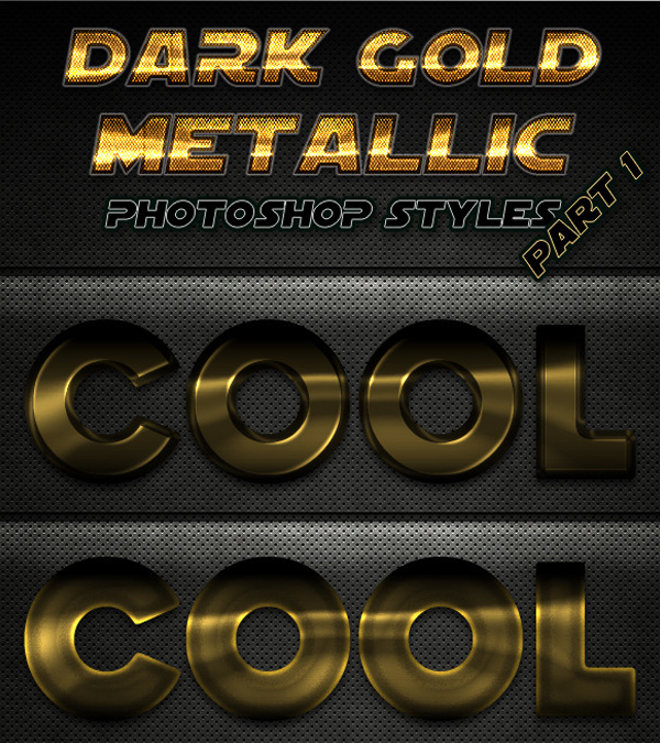 Dark Gold Metallic Photoshop Styles